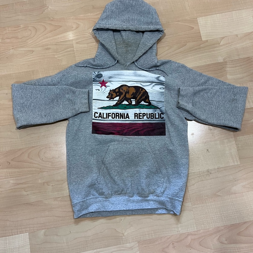 Gray California Republic Mens Hoodie Small Bowery